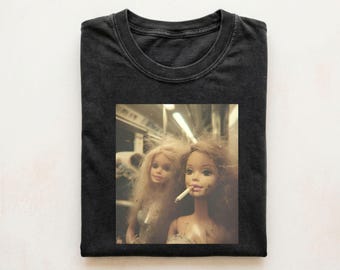 Comfort Colors® Funny Distressed Doll Smoking T Shirt