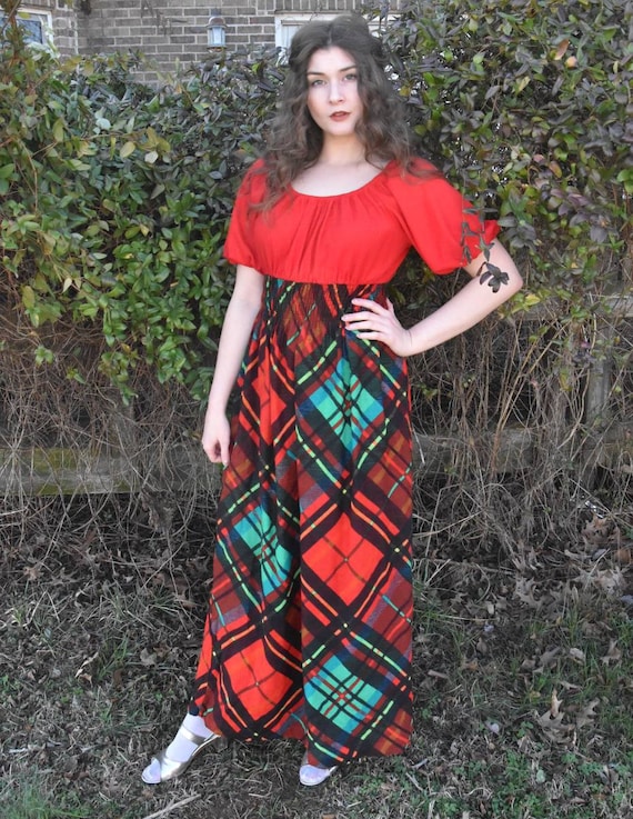 Plaid Maxi Dress - image 1