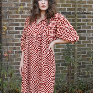 Smock dress in Checkered