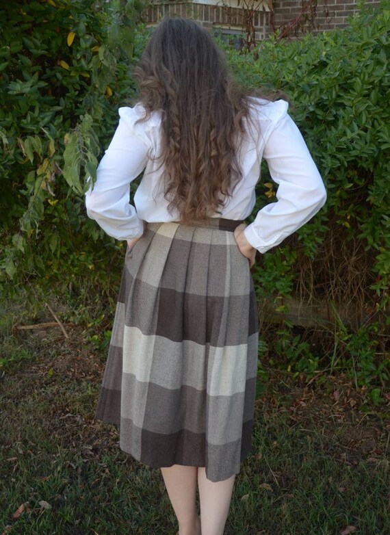 Plaid Wool Skirt - image 4