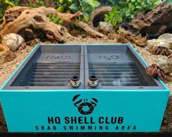ヤドカリ用給水皿（取り外し可能、食洗機対応）プール＆バブラーシステム｜耐熱性｜ヒルなし｜淡水・海水対応カニ飼育プール