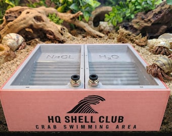 Hermit Crab Wasserschüssel Version 2 mit Abnehmbaren Becken & Sprudelsystem | Einfache Einhand-Wartung | Süß + Salzwasser Crabitat Pool