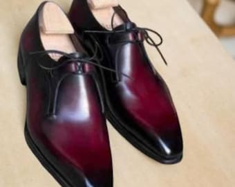 Zapatos Oxford Derby para hombre hechos a mano / Zapatos de vestir de cuero genuino / Calzado formal clásico