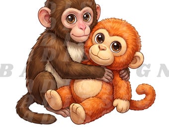 Dear Punch Monkey PNG,Viral Baby Monkey Inspired Design,Emotional Plush Toy Illustration,Sublimation Digital Download