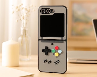 Retro Console Button Phone Case for Samsung Galaxy Z Flip 7 6 5 4 Fun Protective Cover with Playful Design Gamer Gift