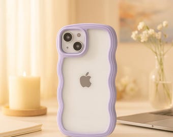 Gewellte Stoßschutzhülle stoßfeste Abdeckung mit klarer Rückseite für iPhone 11 12 13 14 15 16 17 Pro Max