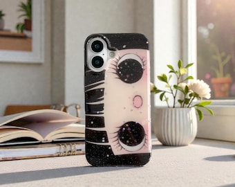 Cute Big Eyes Phone Case Kawaii Cartoon Protective Cover for iPhone 17 16 15 14 13 Pro Max