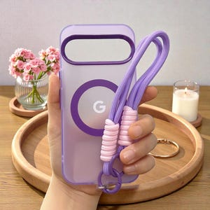 Google Pixel Hülle Magnetisch mit Armband Lanyard Matt Klar Candy Farbe Stoßfest Cover für Pixel 8 8A 9 9 Pro XL 10 Pro