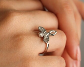 Anillo de ángel de plata esterlina: anillo de promesa celestial hecho a mano