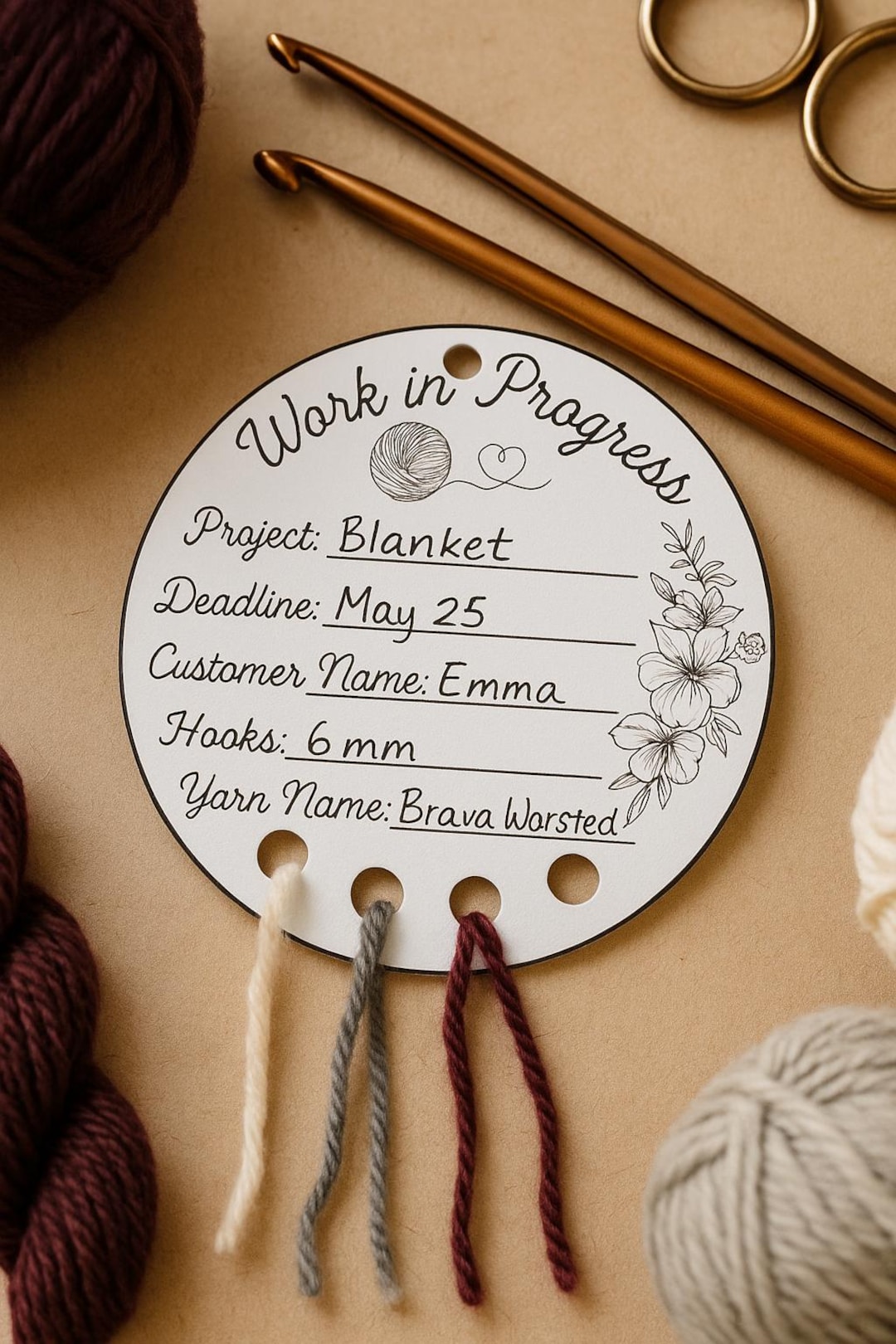 Crochet WIP Tags Printable: Project Tracker & Yarn Label (PDF) - Etsy
