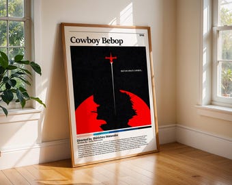 Cowboy Bebop Anime-poster, minimalistisk retrostil (flera storlekar)
