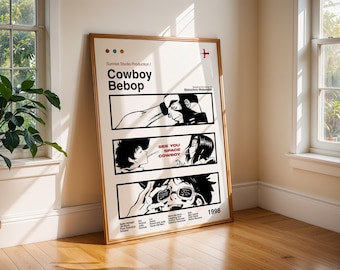 Cowboy Bebop Anime-poster, minimalistisk retrostil (flera storlekar)