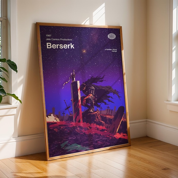 Berserk Anime Wall Art - Guts Dragonslayer Vintage Poster