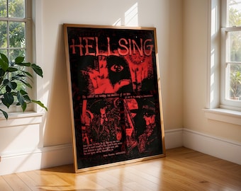 Póster de Hellsing Ultimate Anime - Impresión minimalista estilo manga