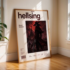 Póster definitivo del anime Hellsing - Impresión minimalista estilo manga