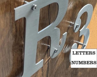 5 Inch Wall Mounted Address Sign  Metal Raised House Numbers for Home Custom Stainless Steel Letters & Numbers | Metal Signage |