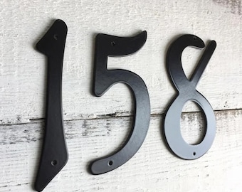 Letras de metal negro para números de casa modernos, números de metal, letras de casa, letras personalizadas para decoración del hogar, decoración de pared para letreros.