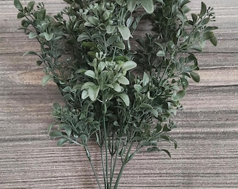 Artificial Eucalyptus Bush – Full Green Faux Plant for Home Decor, Weddings, Crafts