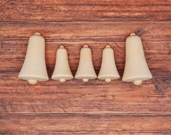 Unfinished Wood Bell Cutout - 5.25 Inch DIY Craft Shape For Painting & Decorating