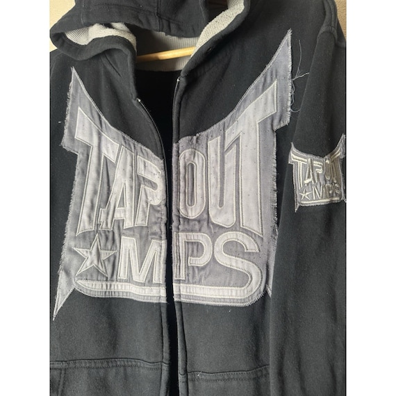Vintage Tapout MPS Pullover Hoodie Black Gray Logo Y2K MMA
