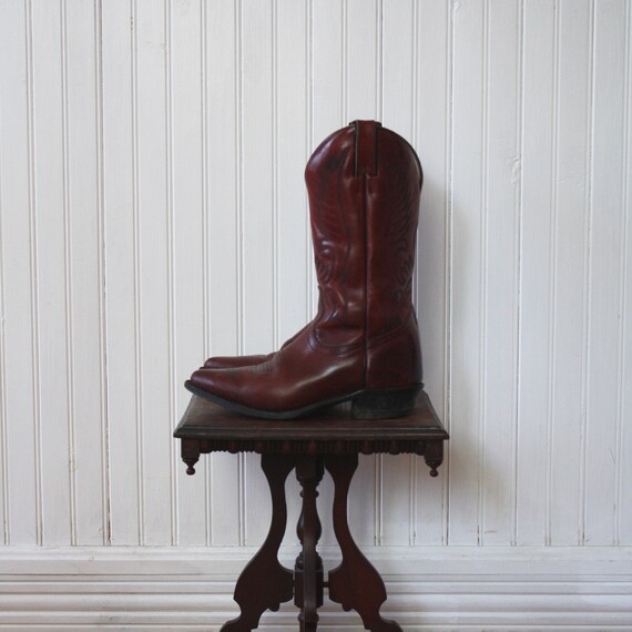 BOULET Cowboy Boots 6.5 7 Women's Brown Leather So
