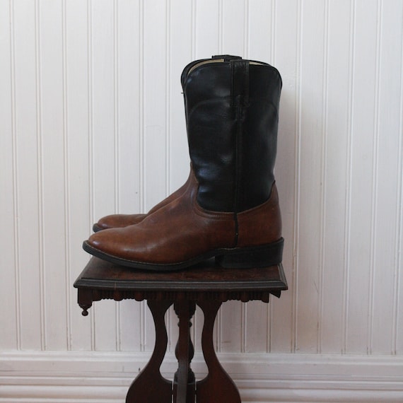 Cowboy Boots 10 Women's Black Brown Laredo Western