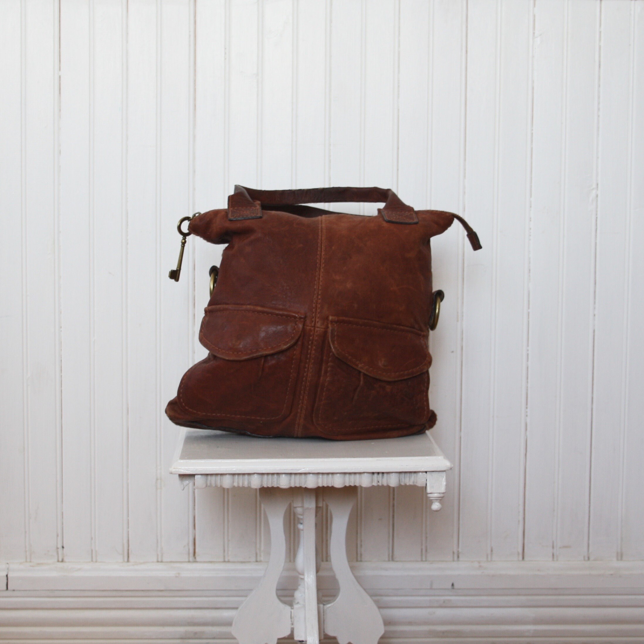 Leather Bag Brown Fossil Purse Vintage 