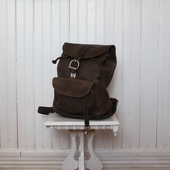 eddie bauer leather backpack