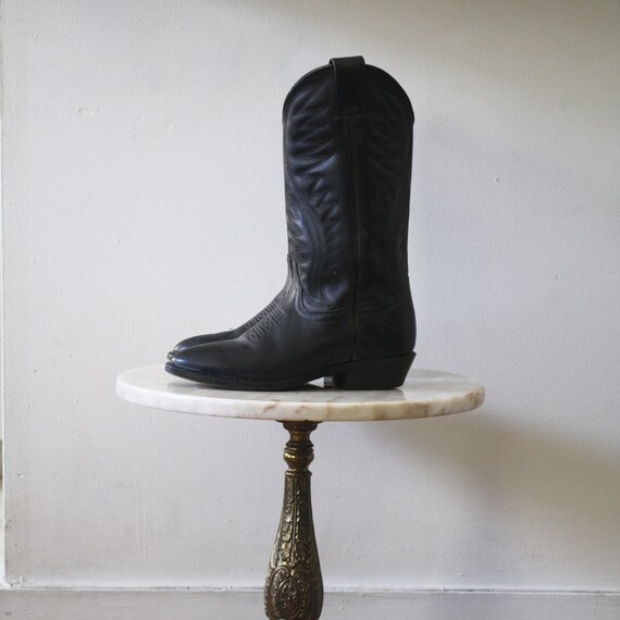 FRYE Boots Cowboy - 5.5 Women's - Black Leather -
