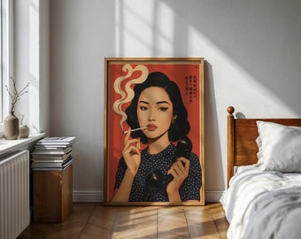 Vintage Glamour Satin Poster: Retro 50s Style Wall Art