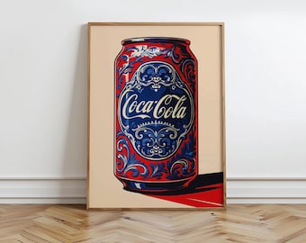 Coca-Cola Satin Art Poster: Retro Pop-Art Style Home Decor