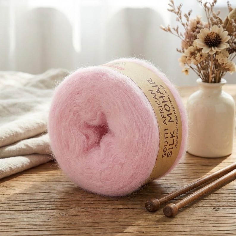 Silk Mohair Yarn, South African Lace Weight, Knitting Crochet (50g ...
