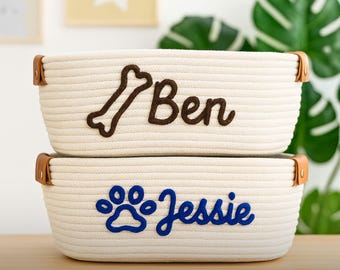Panier à jouets pour chien, Coffre à jouets pour chien, Panier à jouets personnalisé pour chien, Cadeau personnalisé pour animal de compagnie, Panier de rangement de jouets, Panier avec nom personnalisé, Rangement de jouets pour animal de compagnie