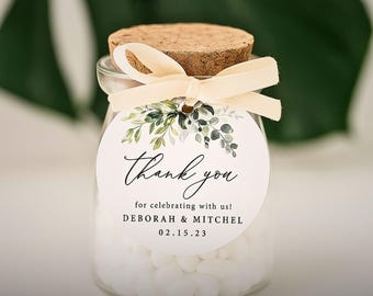 Etiquetas de agradecimiento personalizadas, etiquetas para bodas, etiquetas para despedidas de soltera, etiquetas para fiestas de baby shower, mini etiquetas redondas, etiquetas personalizadas para regalos de eventos.