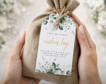 Etiquetas de regalo personalizadas con cordel de yute, etiquetas de agradecimiento personalizadas para bodas al por mayor, etiquetas rústicas botánicas para recuerdos.
