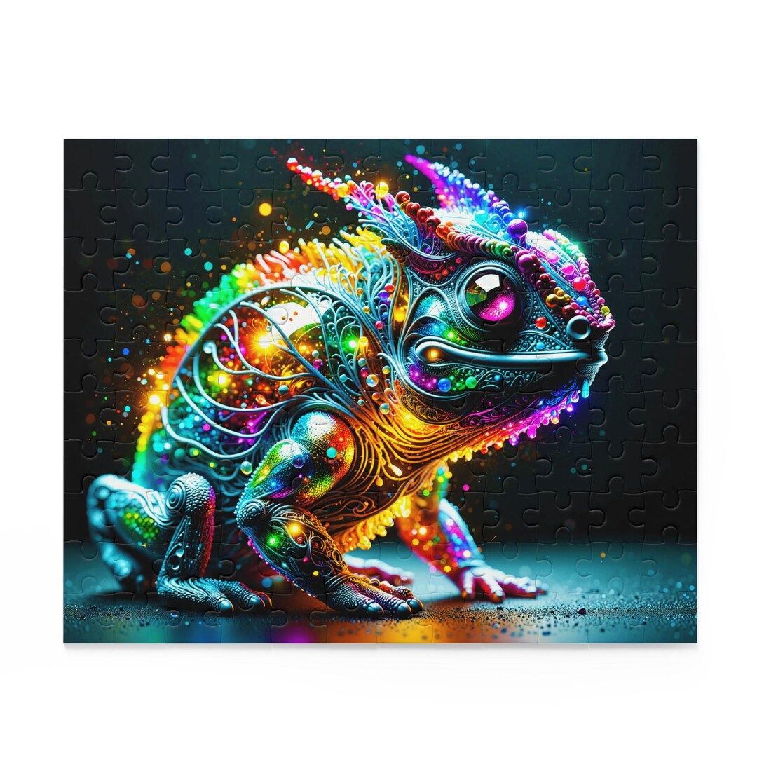 Colorful Lizard Puzzle: 120, 252, 500-piece, Perfect for Family Fun ...