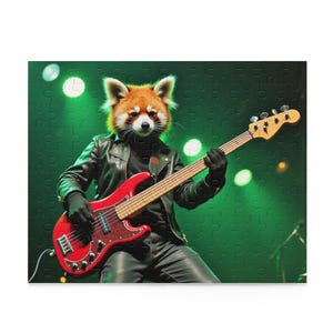 Kleine panda die basgitaar speelt, 120 x 252 x 500 stukjes - Puzzel, Spel, Dier, Ontspannende activiteit, Japans ontwerp