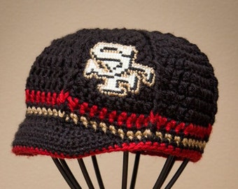 San Francisco 49ers Inspired Crocheted Baseball Cap (Teen-Adult Size) (Made to Order)