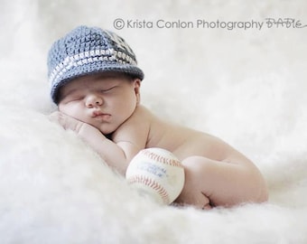 Los Angeles Dodgers Inspired Crocheted Baseball Cap (Newborn - Children Size) (Made to Order)