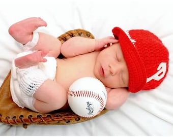 Philadelphia Phillies Inspired Crocheted Baseball Cap (Newborn - Children Size) (Made to Order)
