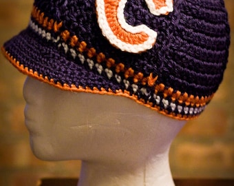 Chicago Bears Inspired Crocheted Baseball Cap (Teen - Adult Size) (Made to Order)