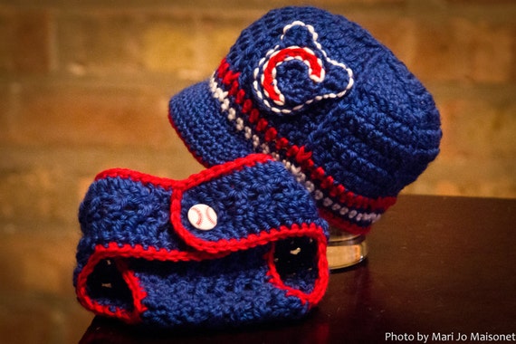 Items similar to Cubs Inspired Newborn Gift Set (Made To Order) on Etsy