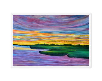 Marsh Mirage – Coastal Marsh Sunset Canvas Print by Kaleigh Anderson