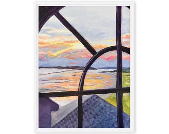 Sea Window – Coastal Sunset Seascape Canvas Print by Kaleigh Anderson