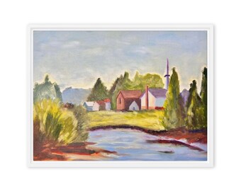 At the Edge of Town – Countryside Landscape Canvas Print by Kaleigh Anderson