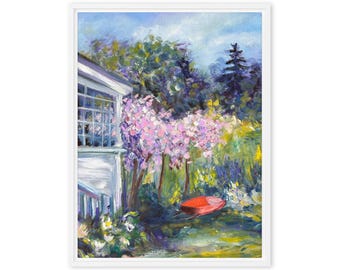 Secret Garden – Cottage Garden Landscape Canvas Print by Kaleigh Anderson