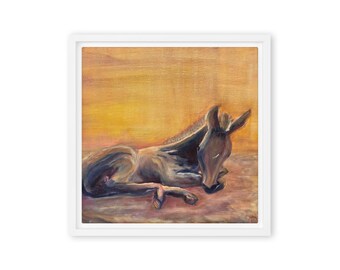 The Sweet Unknowing- Oil Painting Canvas Print- Golden Foal