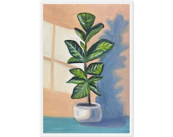 Minimalist Houseplant Canvas Print – Quiet Corner Modern Botanical Wall Art