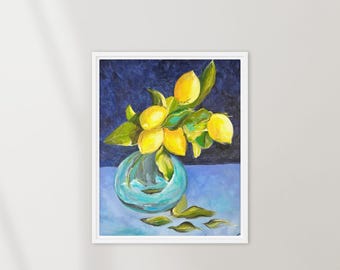 Citrus Radiance- Oil Painting Canvas Print- Citrus Light