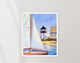 Harbor Line- Oil Painting Canvas Print-Cape Breeze